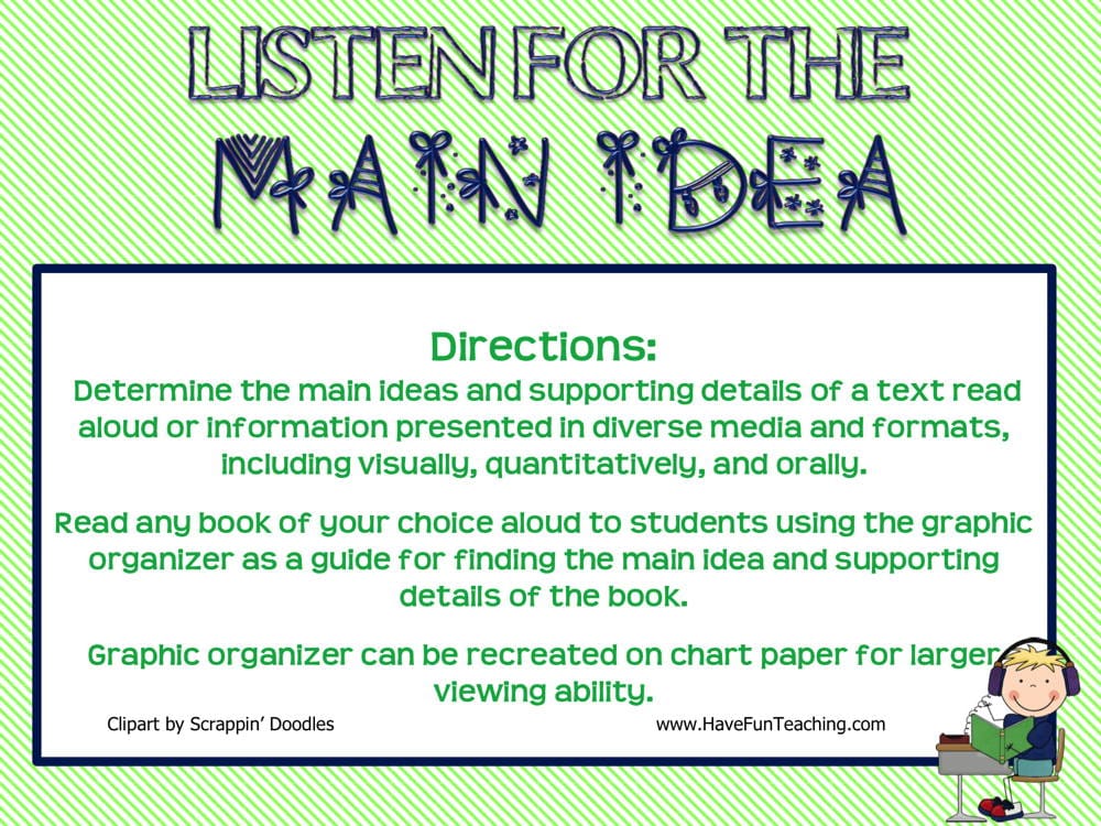 Listen for the Main Idea Activity - Have Fun Teaching