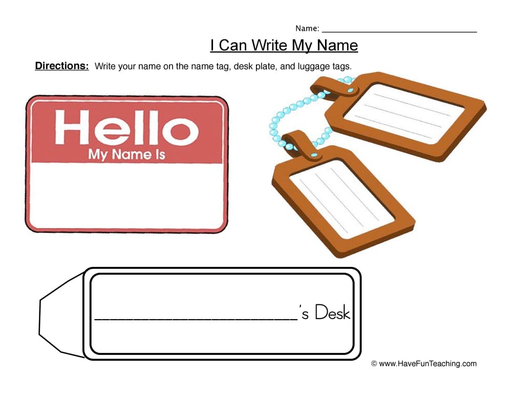 Write Your Name Worksheet - Have Fun Teaching