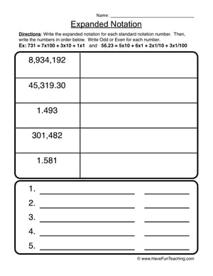 Fifth Grade Place Value Worksheets - Have Fun Teaching