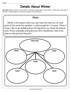 Main Idea Worksheets - Have Fun Teaching