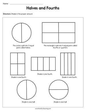 First Grade Fractions Worksheets - Have Fun Teaching