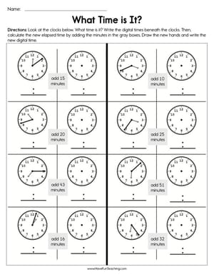 Telling Time Worksheets - Have Fun Teaching
