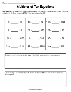 Math Worksheets - Have Fun Teaching