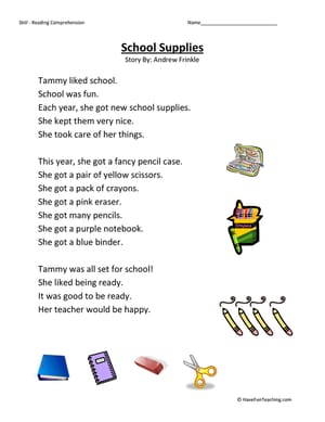 Reading Worksheets - Have Fun Teaching