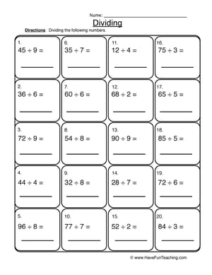 Fourth Grade Division Worksheets - Have Fun Teaching