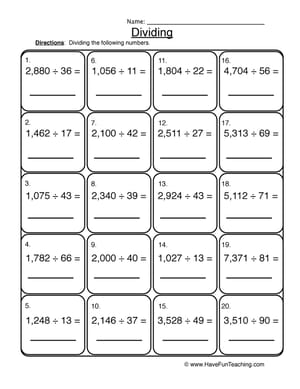 Sixth Grade Division Worksheets - Have Fun Teaching