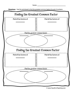 Factors Worksheets - Have Fun Teaching