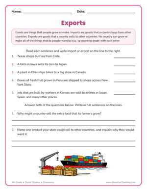Economics Worksheets - Have Fun Teaching