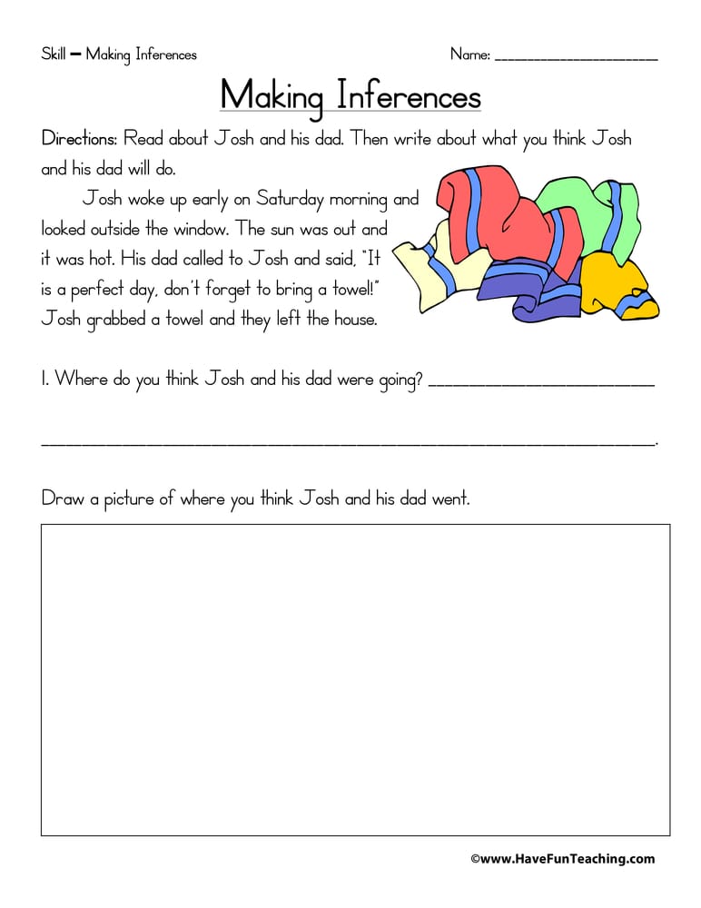 Making Inferences Worksheet - Have Fun Teaching