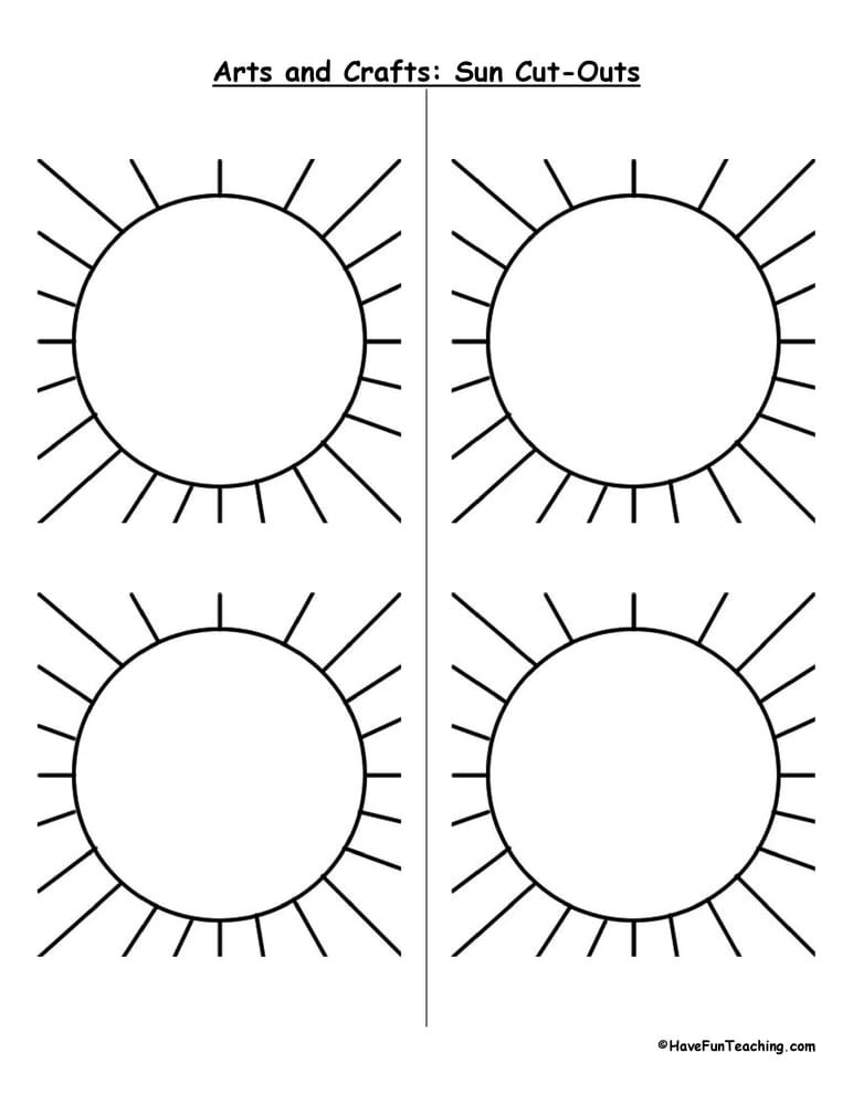 Sun Cut Outs - Have Fun Teaching