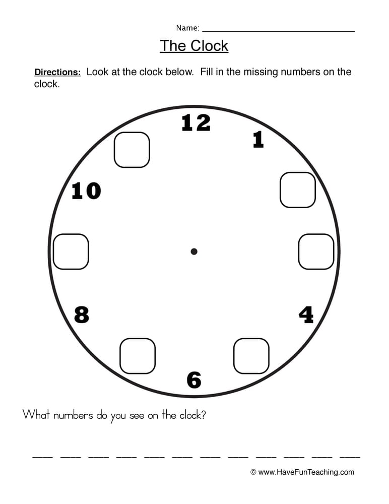 The Clock Worksheet - Have Fun Teaching