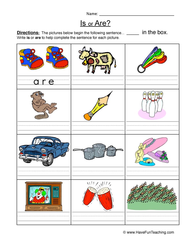 Is Are Pictures Worksheet - Have Fun Teaching