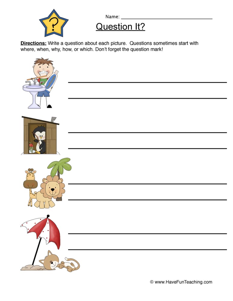 Questions Worksheet - Have Fun Teaching