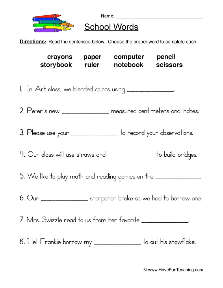 school-words-fill-in-the-blank-worksheet-have-fun-teaching