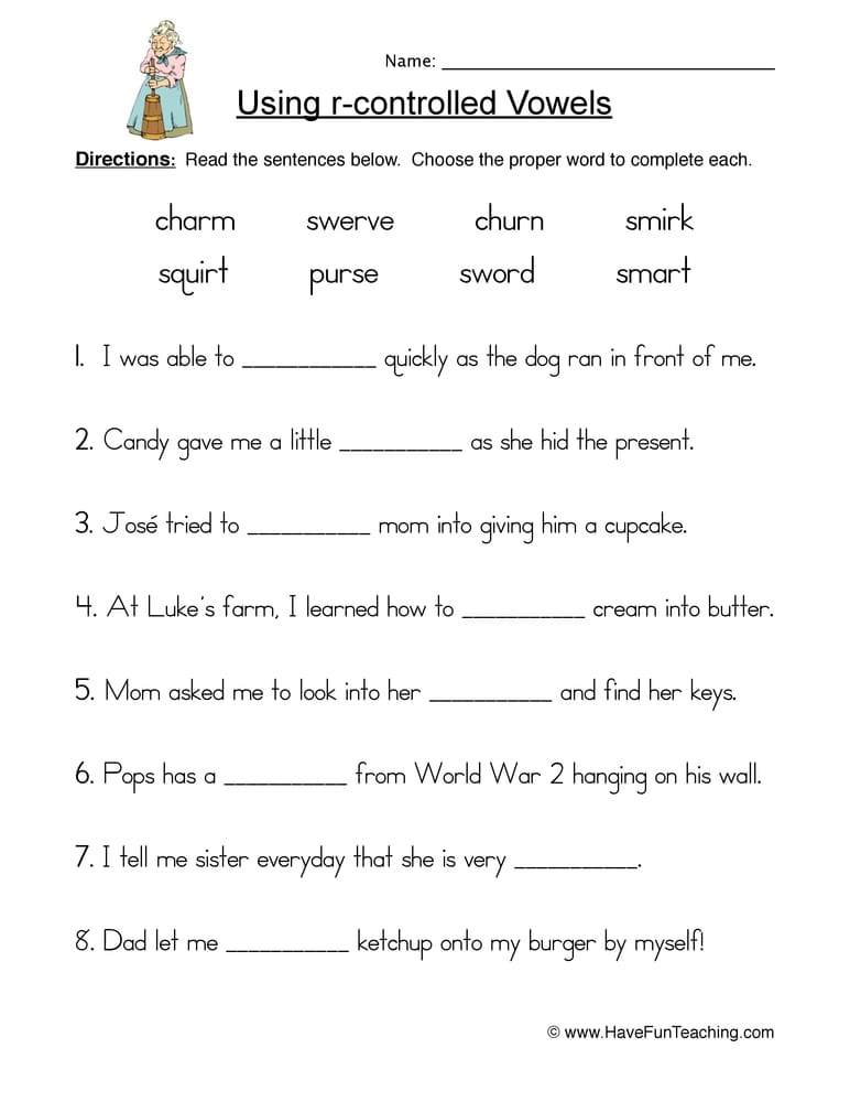 R Controlled Vowels Words Worksheet Have Fun Teaching