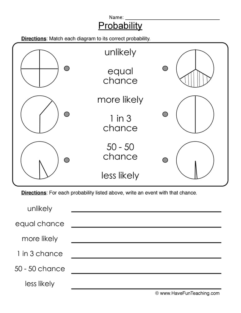 Probability Worksheet - Have Fun Teaching