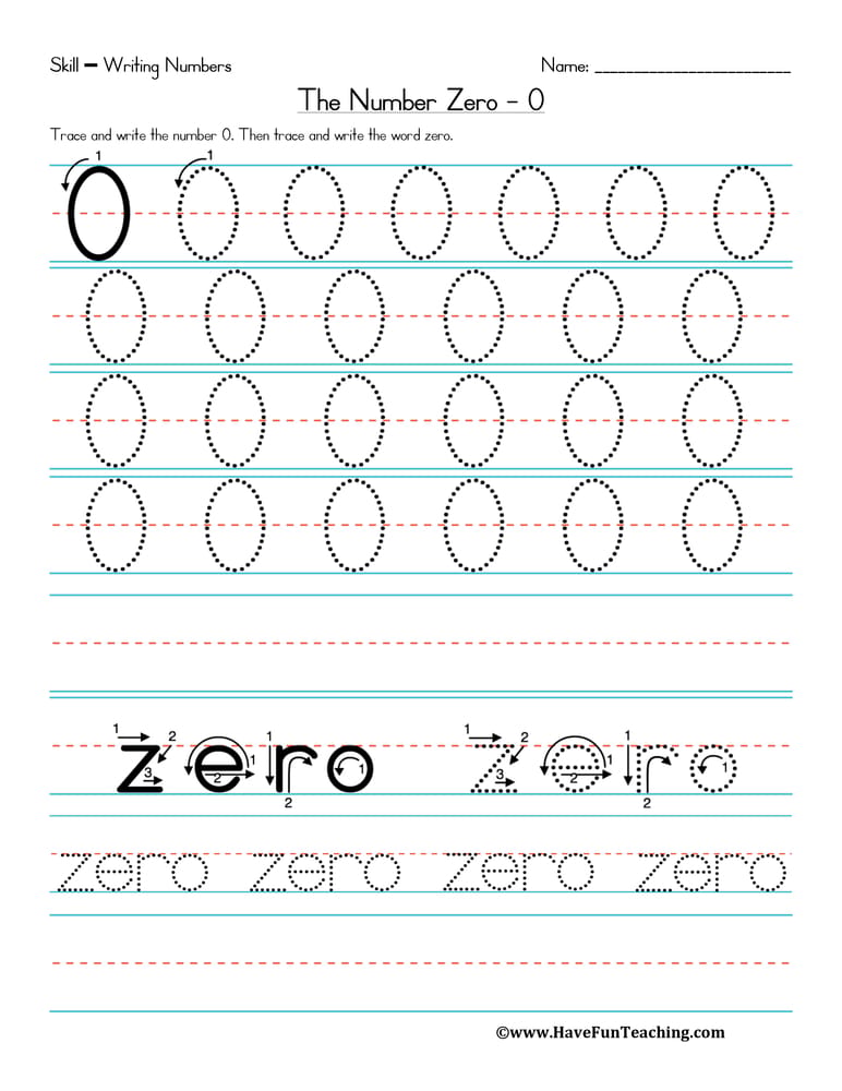 Number Handwriting Worksheets - Have Fun Teaching