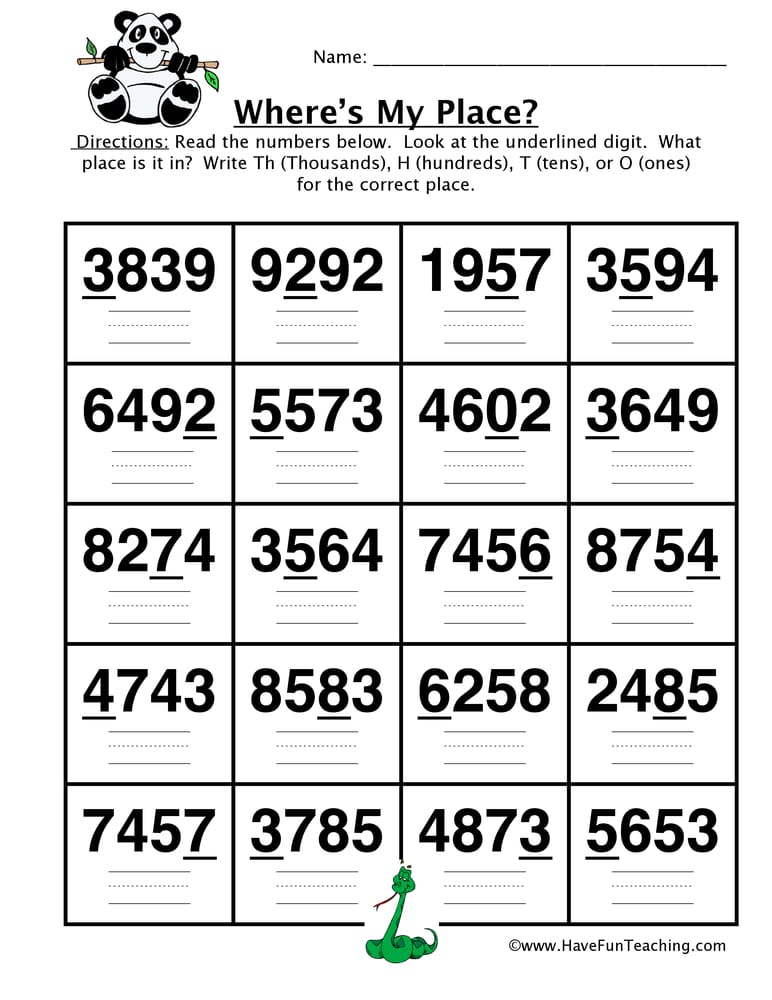 Converting four digit place value worksheet have fun teaching