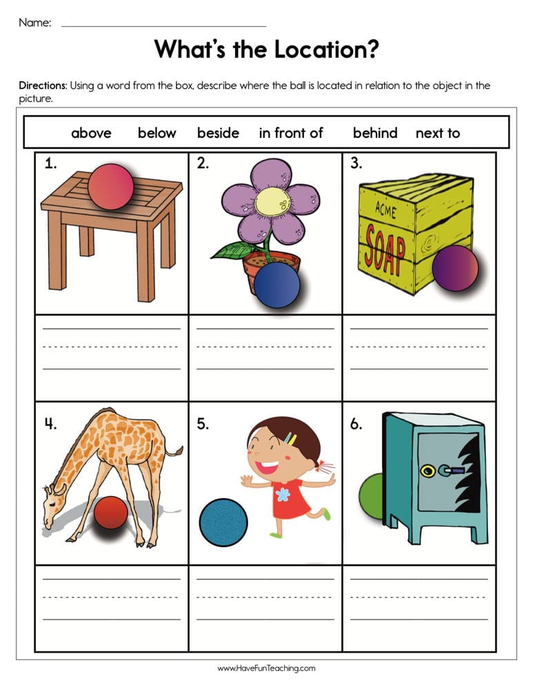 What s The Location Worksheet Have Fun Teaching