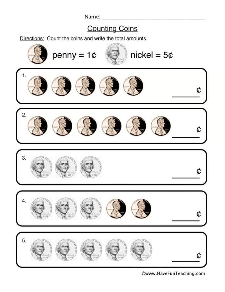 Math Worksheets - Have Fun Teaching