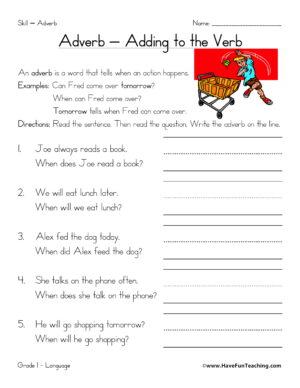 Adverbs Worksheet