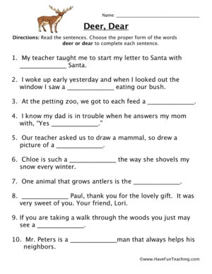 Homophones Worksheet