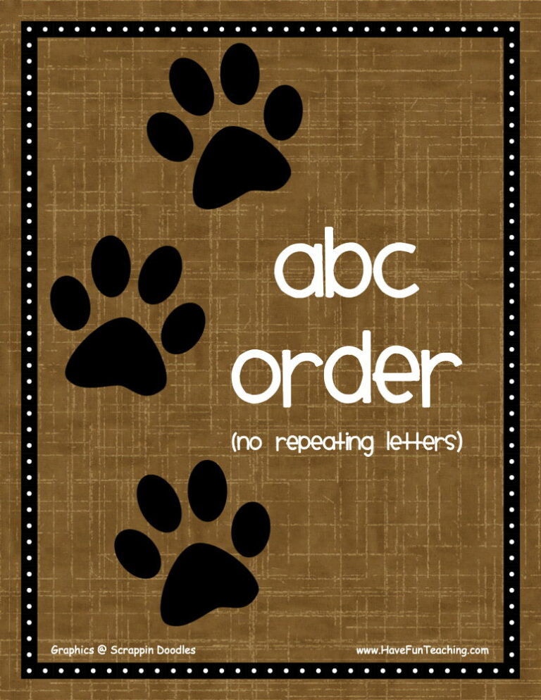 Dogs Easy Alphabetical Order Activity
