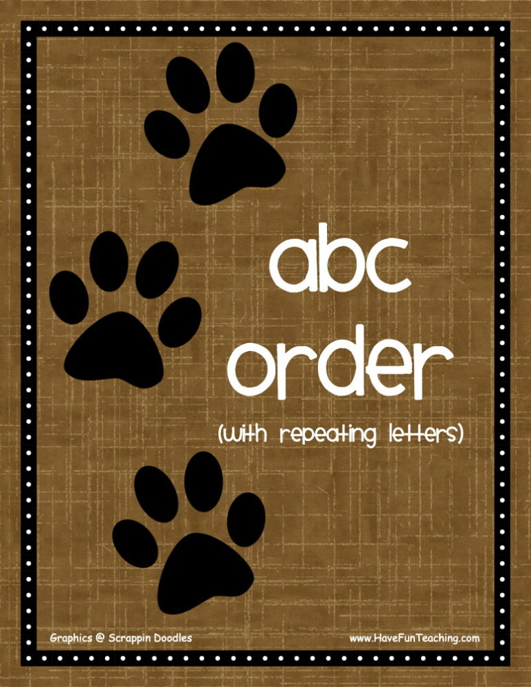 Dogs Hard Alphabetical Order Activity