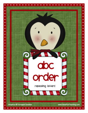 Christmas Hard Alphabetical Order Activity