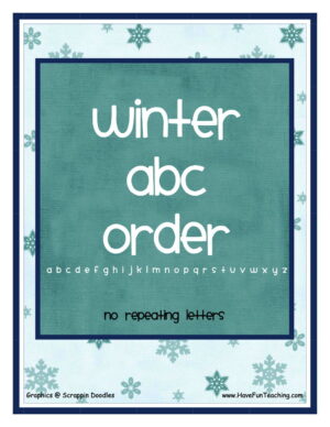 Winter Easy Alphabetical Order Activity