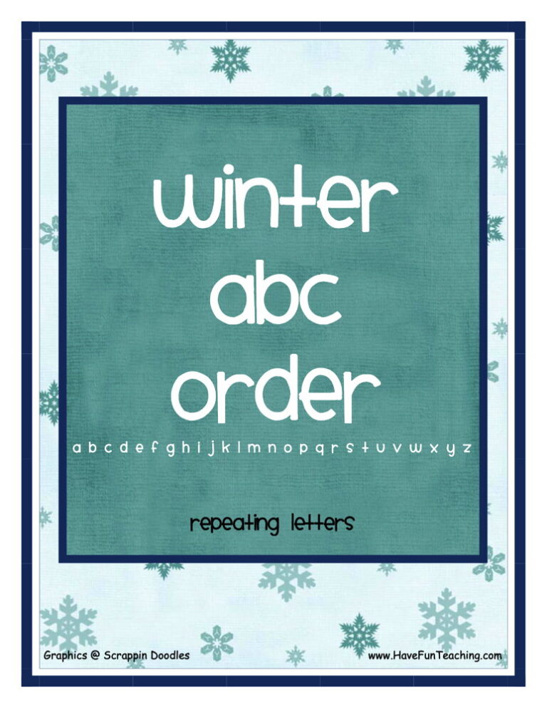 Winter Hard Alphabetical Order Activity