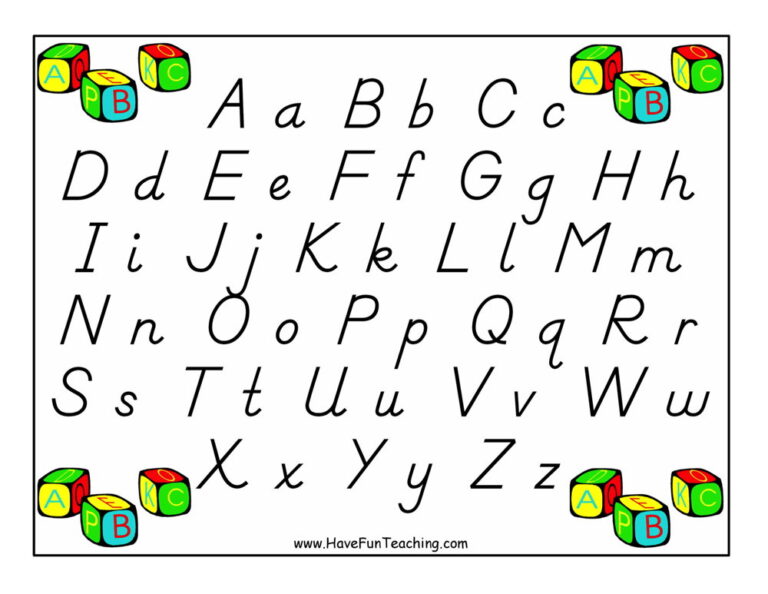 D'Nealian Alphabet Letter Poster