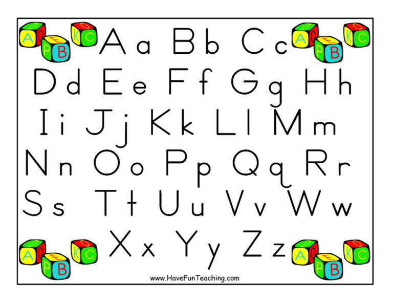 Zaner Bloser Alphabet Letter Poster