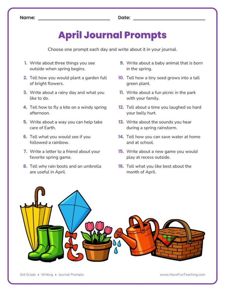 April Daily Journal Prompts