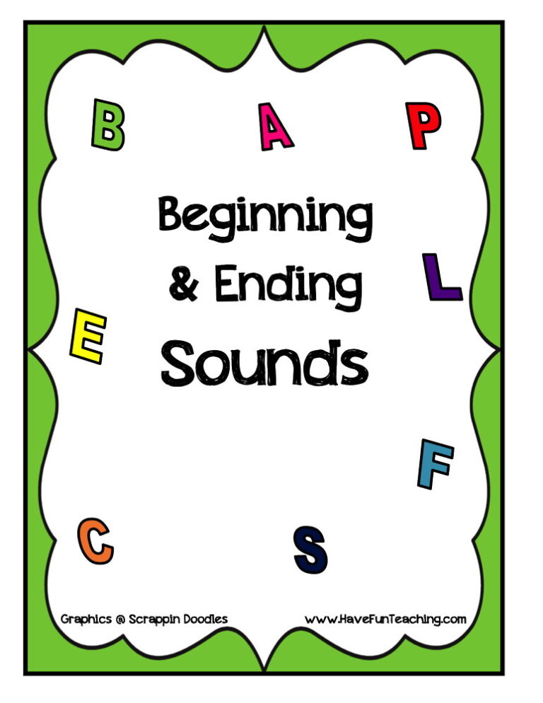 Beginning and Ending Sounds Activity