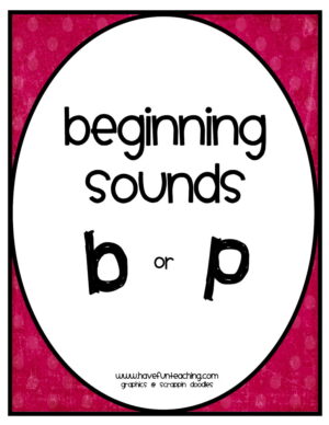 Beginning Sounds B, P Activity