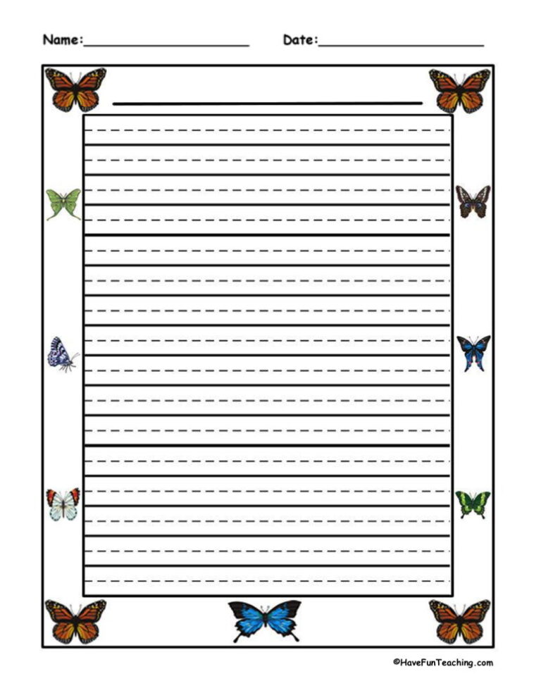 Butterfly Writing Paper