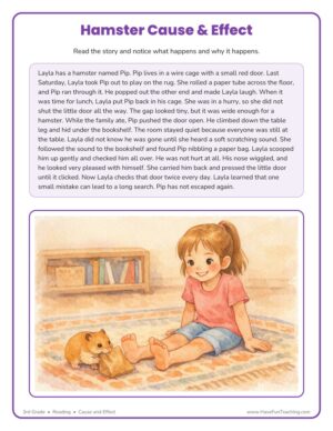 3rd Grade Cause and Effect Worksheet