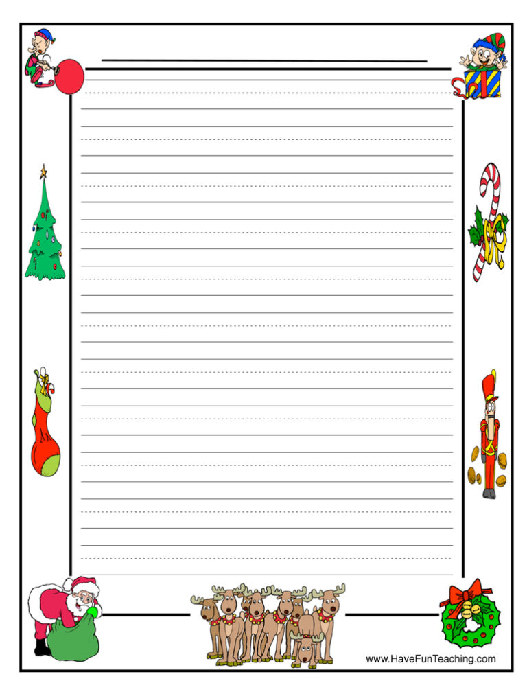 Christmas Lined Writing Paper