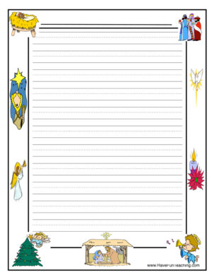 Christmas Religious Writing Paper