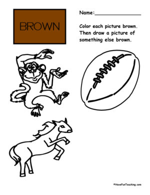 Coloring Brown Pictures Worksheet