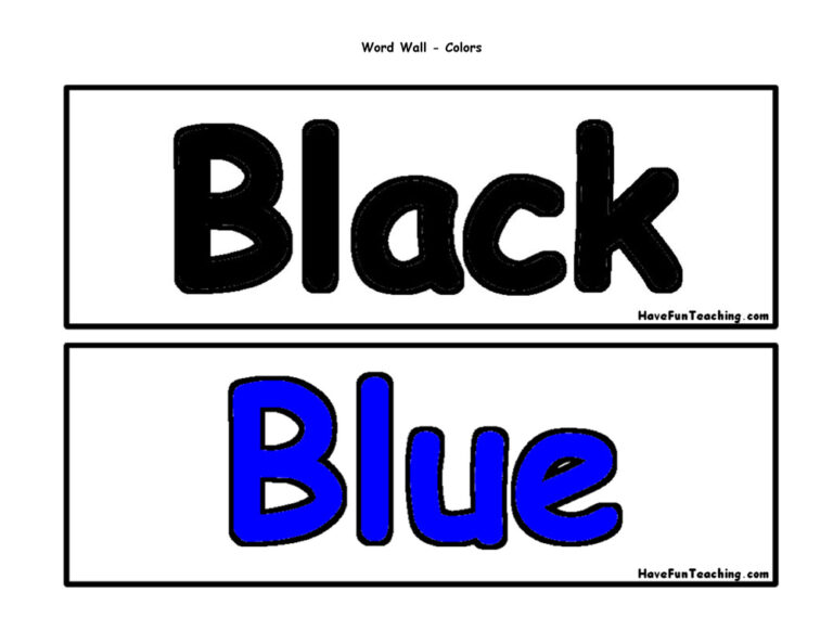 Colors Word Wall