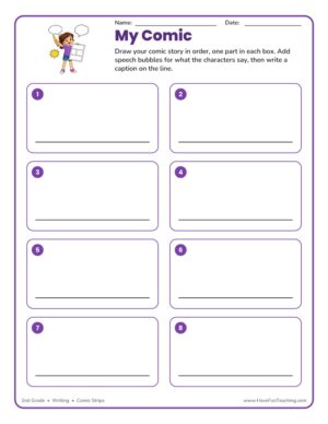 2nd grade comic strip writing worksheet