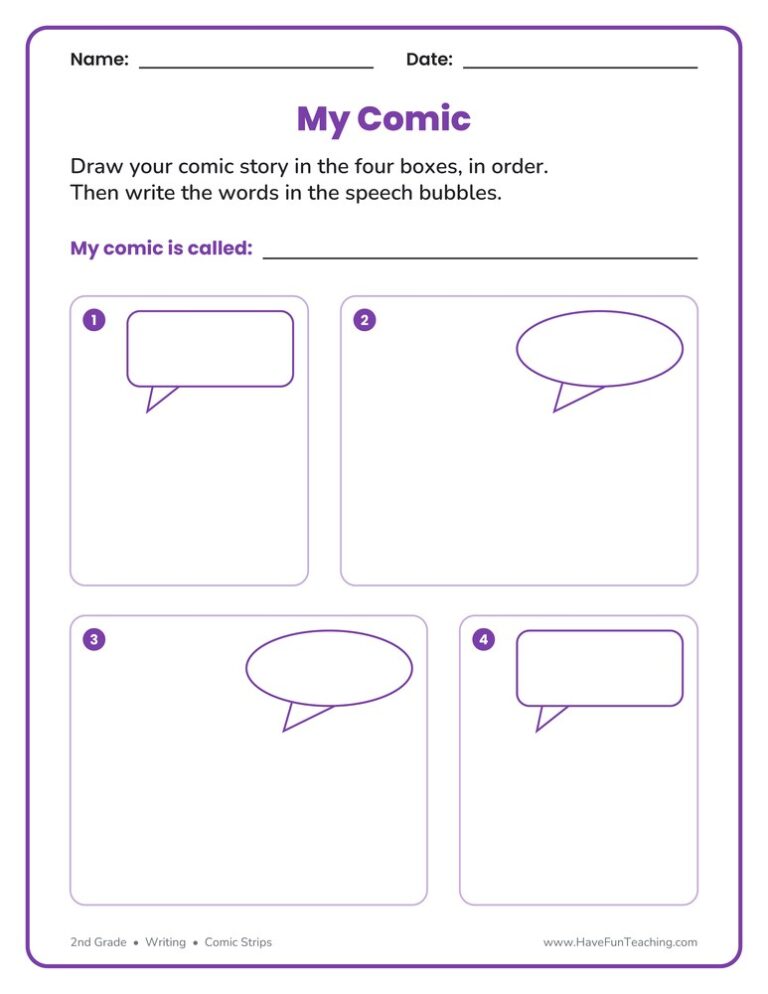 4 Rectangles Comic Strip Worksheet