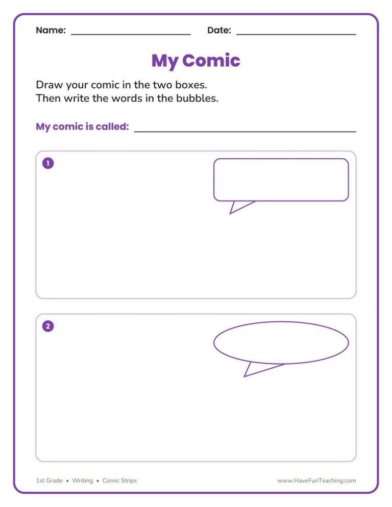 2 Rectangles Comic Strip Worksheet