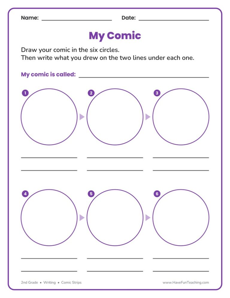 6 Circles Comic Strip Worksheet