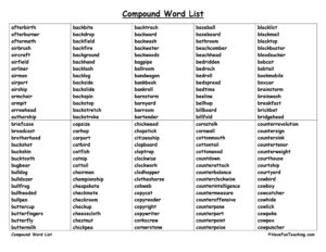 Compound Word List