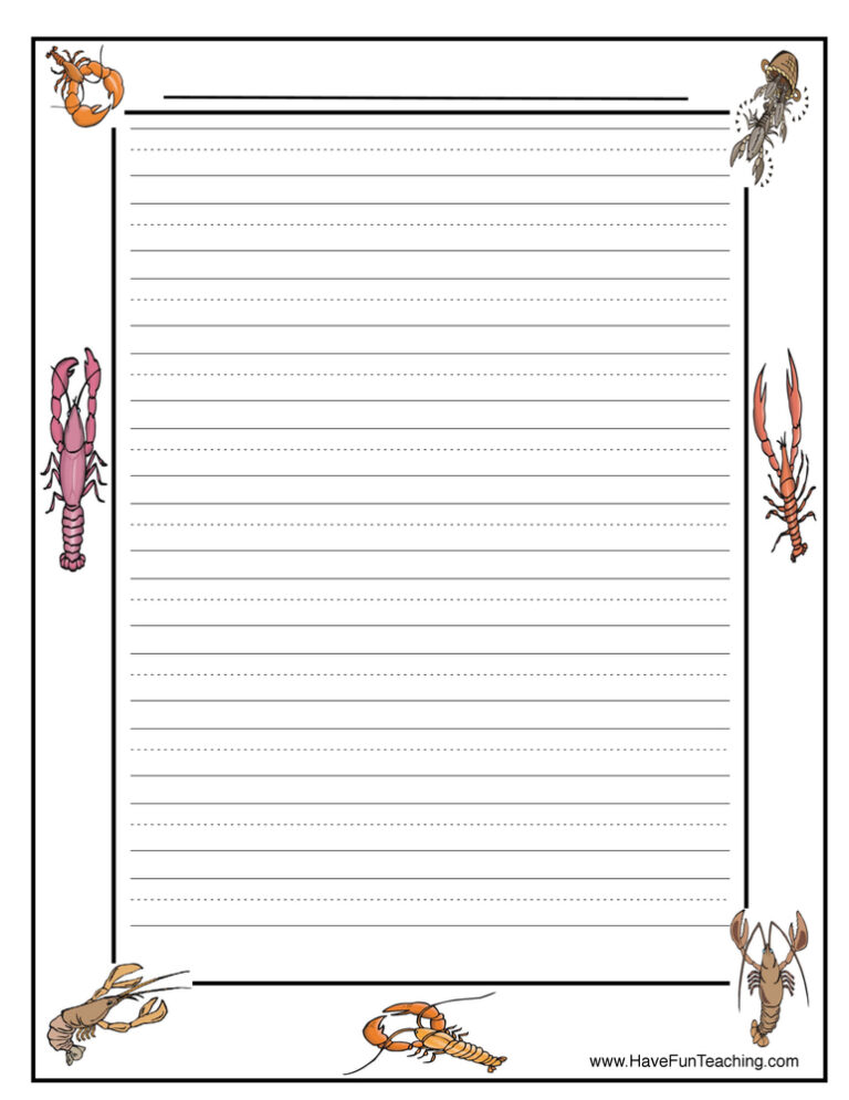 Crayfish Writing Paper