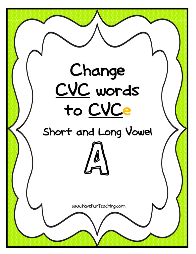Short and Long Vowel A CVCe Activity