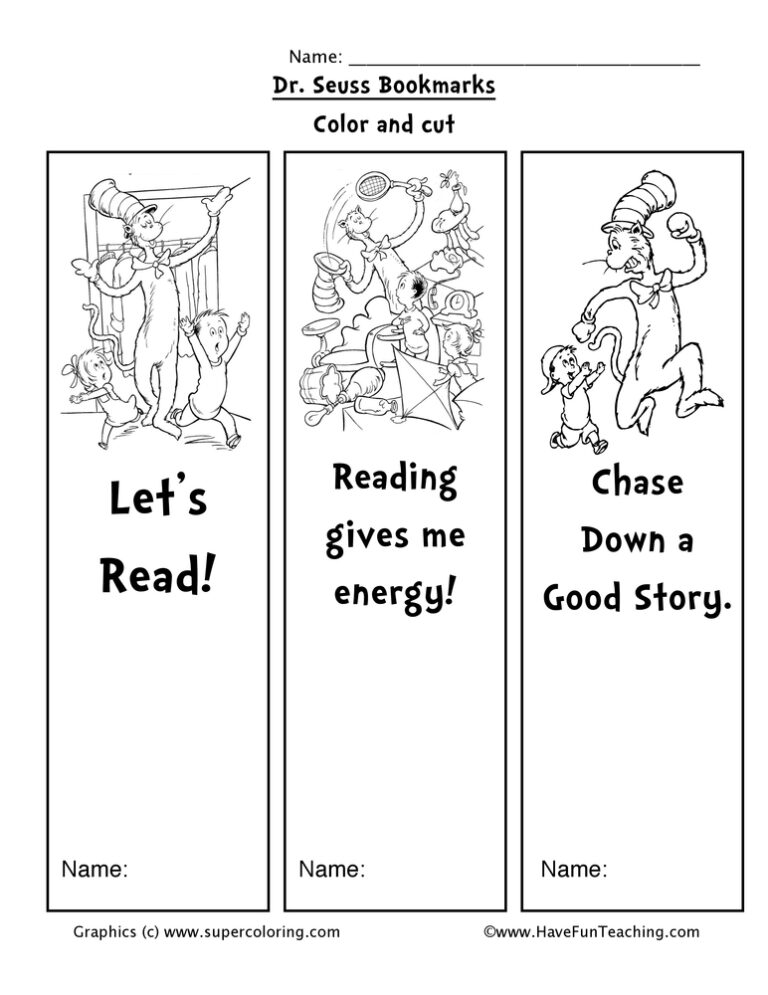 Dr. Seuss Bookmarks
